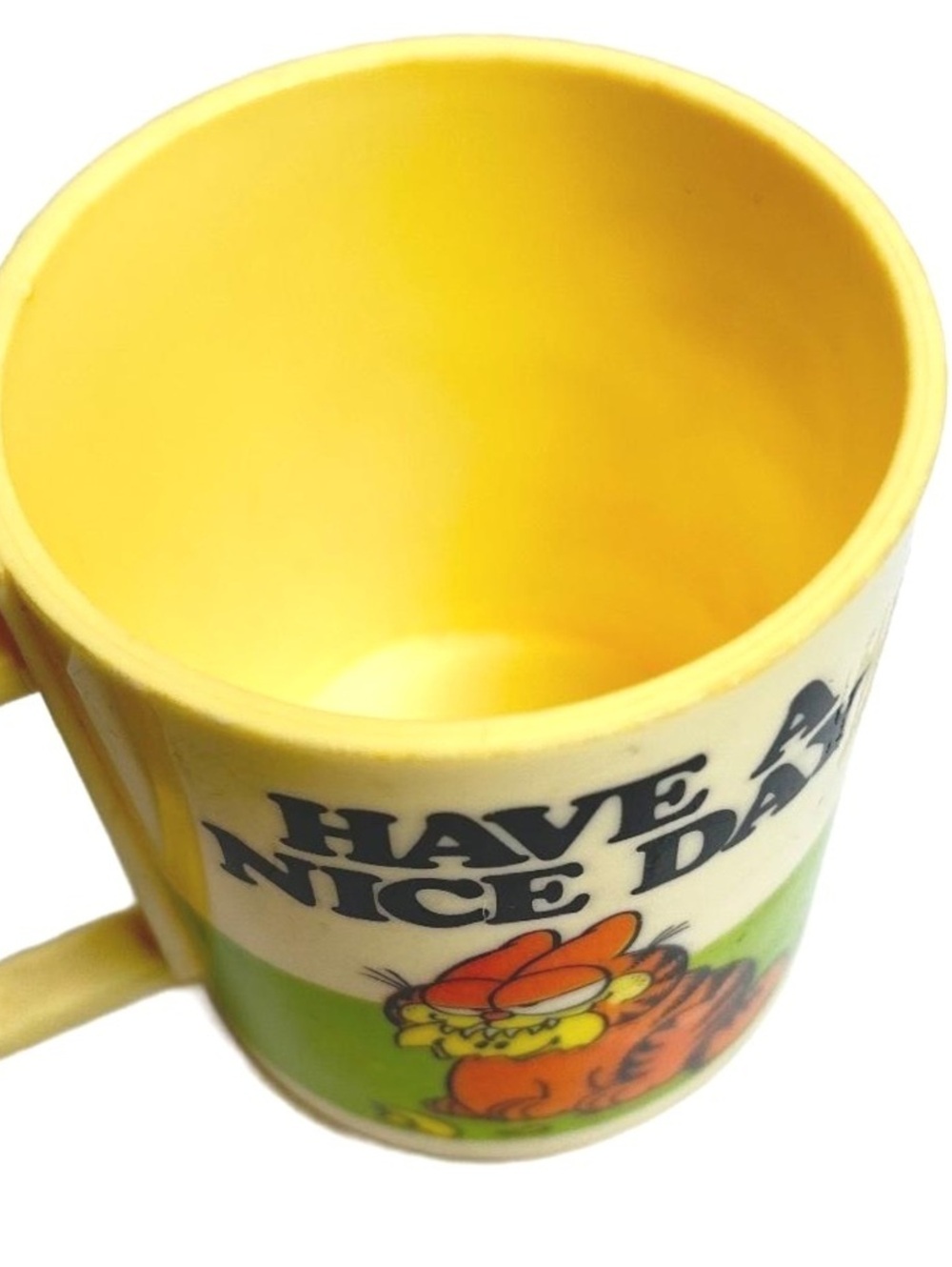 Vintage 1978 Garfield Deka Plastic Mug Big Fat Hairy Deal Retro Cartoon Cup - Picture 5 of 6